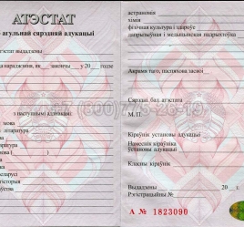 Аттестат о Полном Среднем Образовании Беларуси 2025г в Вологде